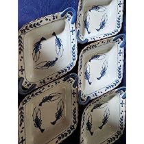 Amazon.co.jp: たち吉 橘吉 菱形皿 グラタン皿 浅鉢 海老絵 5枚セット